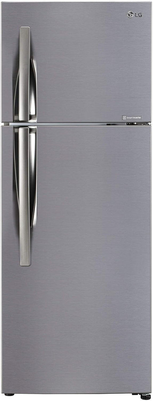 LG GL-C322KPZY 291 L 2 Star Inverter Frost-Free Double Door Refrigerator (Shiny Steel) | Smart Inverter Compressor, Jet Ice, Door Cooling+