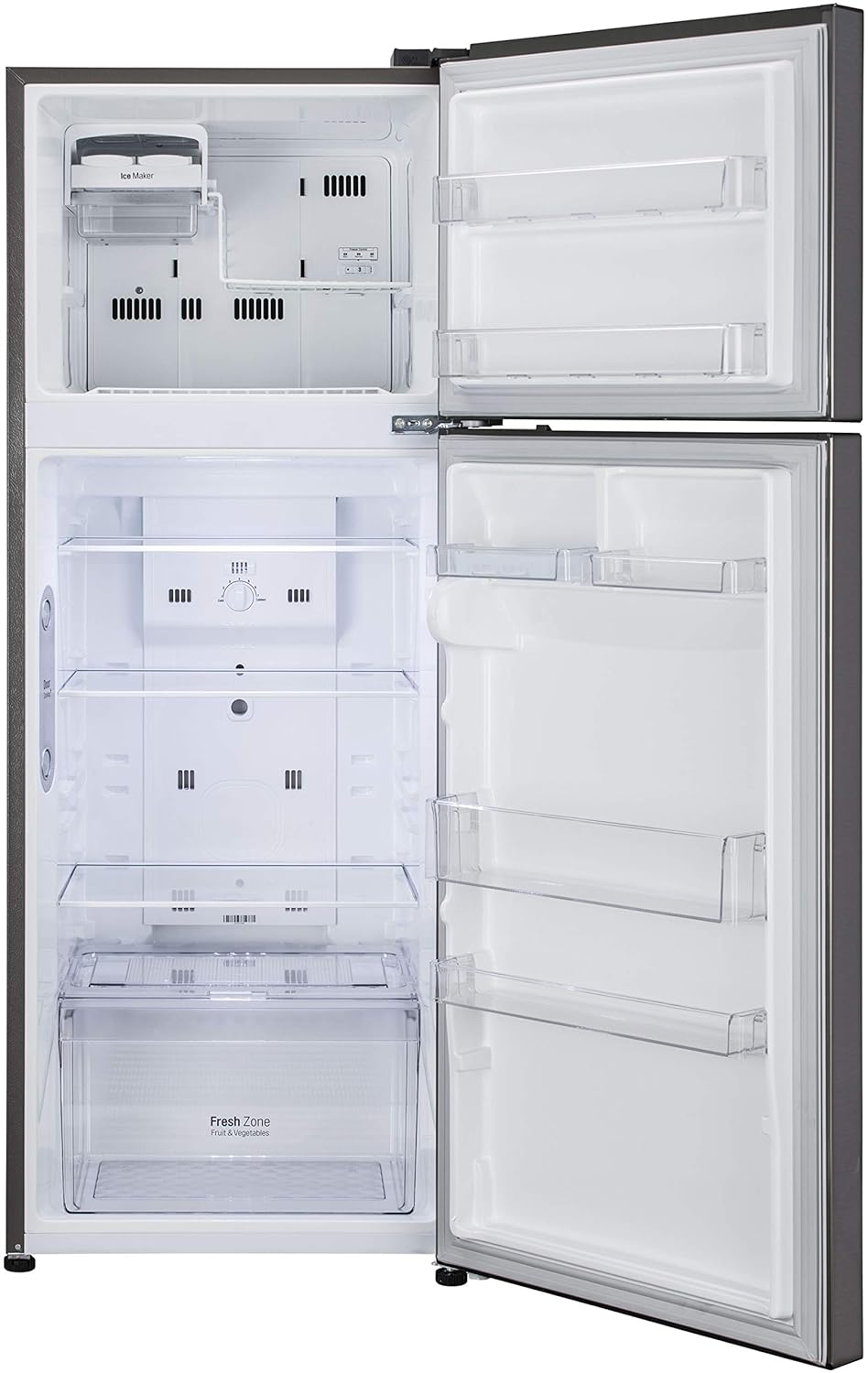 LG GL-C322KPZY 291 L 2 Star Inverter Frost-Free Double Door Refrigerator (Shiny Steel) | Smart Inverter Compressor, Jet Ice, Door Cooling+