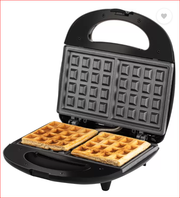 Russell Hobbs RST750WM 750W Waffle Maker | Non-Stick Plates, Cool-Touch Handle, LED Indicators, Overheat Protection | Compact Design | Black/Silver | 2-Year Warranty