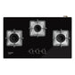 Crompton TAB-SMHB783-MBL SuperSlim Matt  78 cm 3 Burner Hob with Auto Ignition, Brass Burners and Toughened Glass Top ( Matt Black)