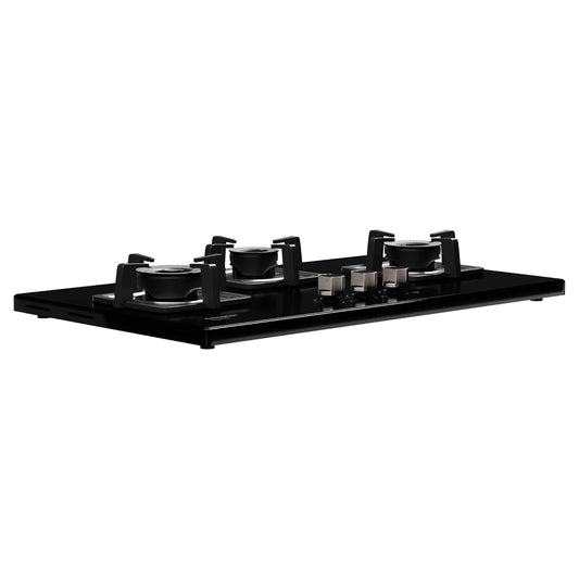Crompton TAB-SMHB784-MBL SuperSlim Matt  78 cm 4 Burner Hob with Auto Ignition, Brass Burners and Toughened Glass Top ( Matt Black)