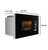 Crompton Voila 20L Built-In Microwave Oven (Midnight Black) – Grill, Combi, 8 Auto Menus, Stainless Steel Cavity, 2-Year Warranty