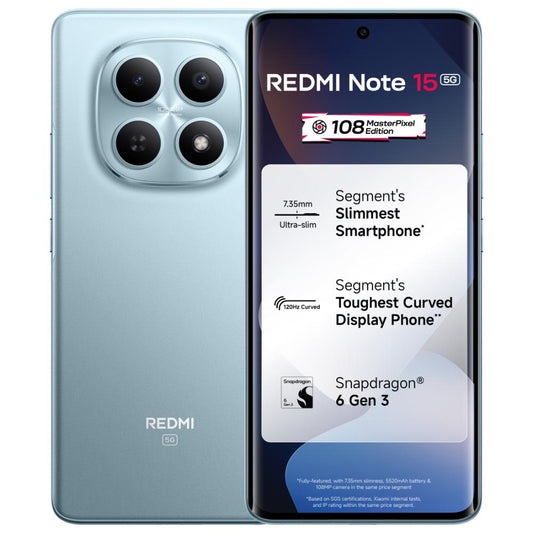 Redmi Note 15 5G 256 GB, 8 GB RAM, Glacier Blue, Mobile Phone