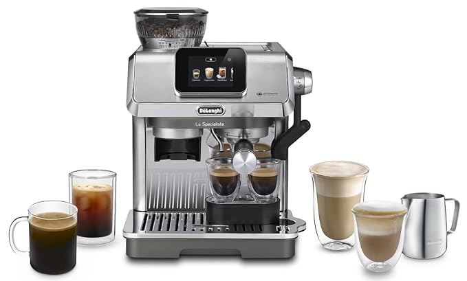 DeLonghi La Specialista Touch EC9455.M Cold Brew Coffee Machine , Barista Style Espresso Coffee Machine with Built-in Grinder, 9 Recipes, Intuitive Touch Control, Automatic or Manual Milk Frother