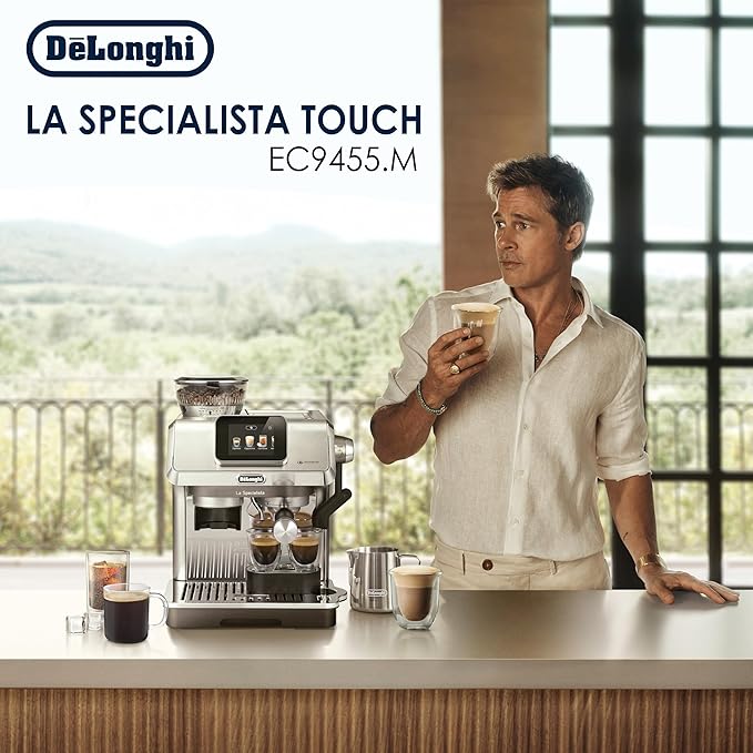 DeLonghi La Specialista Touch EC9455.M Cold Brew Coffee Machine , Barista Style Espresso Coffee Machine with Built-in Grinder, 9 Recipes, Intuitive Touch Control, Automatic or Manual Milk Frother