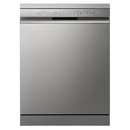 LG Dishwasher, TrueSteam™, 15 Place Setting, QuadWash™, ThinQ™ (Wi-Fi),  Auto Open Door, Prime Silver — DFB435FV — product view