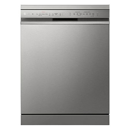 LG Dishwasher, TrueSteam®, 14 Place Settings, QuadWash™, EasyRack™ Plus, ThinQ™ (Wi-Fi), Inverter Direct Drive™, Silver — DFB532FP — product view