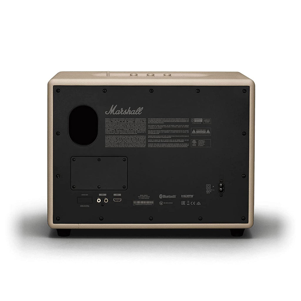 Marshall Woburn III Bluetooth Speaker (Cream) – 3-Way Driver, HDMI, AUX, Signature Sound, Sustainable Design