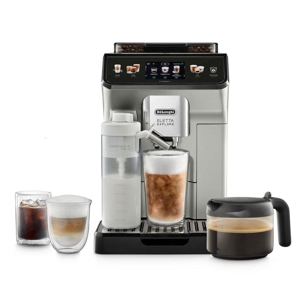 De’Longhi Eletta Explore ECAM450.65.S | Bean-to-Cup Coffee Machine | 50+ Hot & Cold Drinks | Cold Brew in 5 Mins
