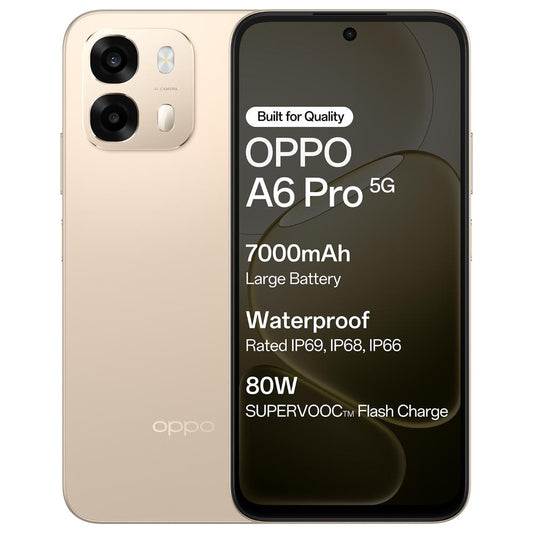 OPPO A6 Pro 5G 128 GB, 8 GB RAM, Aurora Gold, Mobile Phone