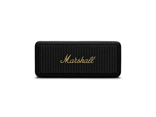 Marshall Emberton II 20W Portable Bluetooth Speaker (Black & Brass) | 30+ Hours Playtime | IP67 Waterproof | Stack Mode | Multi-Directional Control