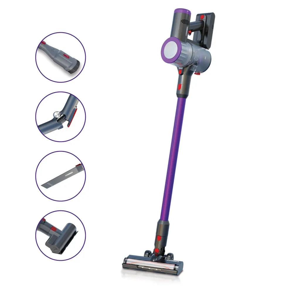 Eureka Forbes Kordfree K22 Supersilent Cordless Vacuum Cleaner – 24000 Pa Suction, 50 Min Runtime, HEPA Filter, 4-Stage Cyclonic Filtration, 5 Attachments, Handheld Convertible (Black)