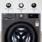LG 8 Kg Front Load Washing Machine FHP1208Z5M | AI DD Technology | Steam for Hygiene | Inverter Motor | Wi-Fi Enabled | Middle Black