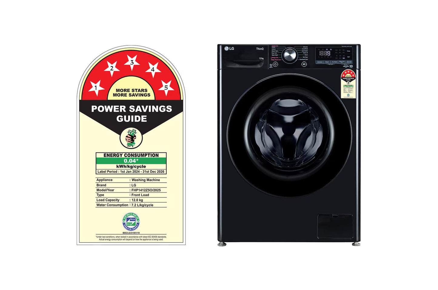 LG FHP1412Z3O 12 Kg 5 Star AI Direct Drive Front Load Washing Machine with TurboWash™, Steam+, Wi-Fi & Inverter Motor – VCM Finish