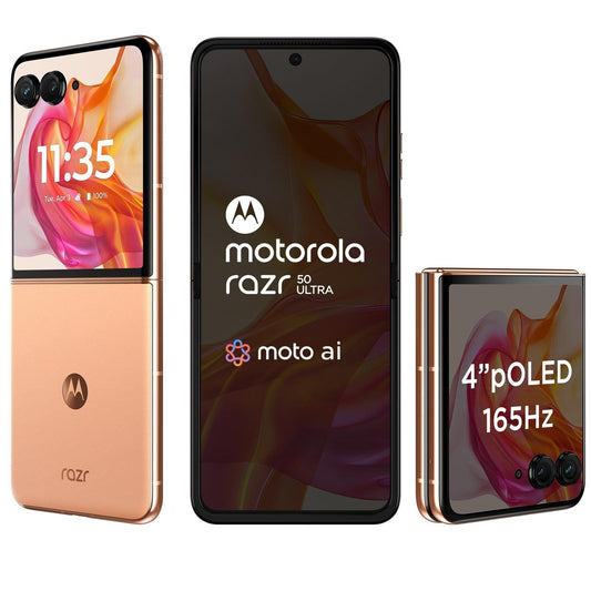 Motorola Razr 50 Ultra 5G 12 GB RAM, 512 GB, Peach Fuzz, Mobile Phone with Moto Buds+ Earphone