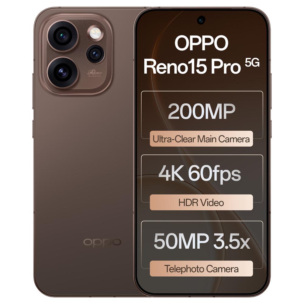 Oppo Reno15Pro 5G 512 GB, 12 GB RAM, Cocoa Brown, Mobile Phone