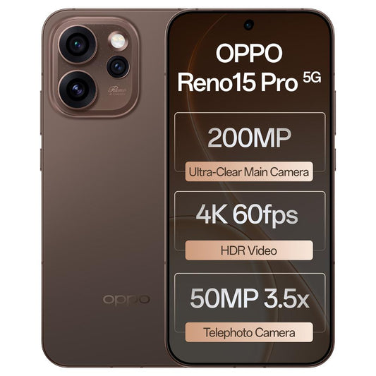Oppo Reno15Pro 5G 512 GB, 12 GB RAM, Cocoa Brown, Mobile Phone