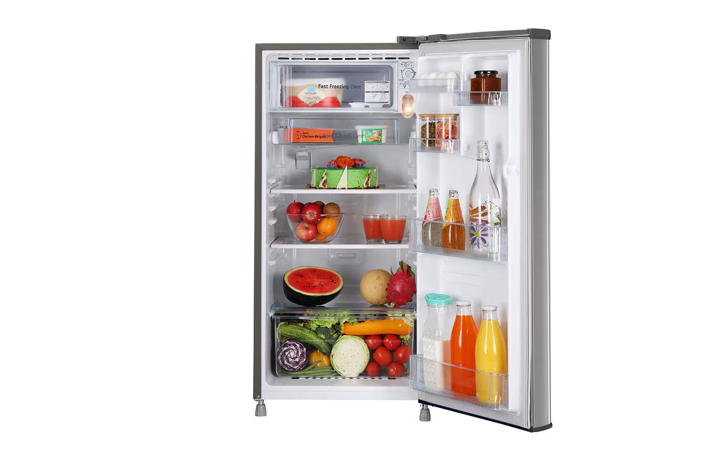 LG GL-B199OPZD 185 L Direct Cool Single Door 3 Star Refrigerator with Fast Ice Making  (Shiny Steel)