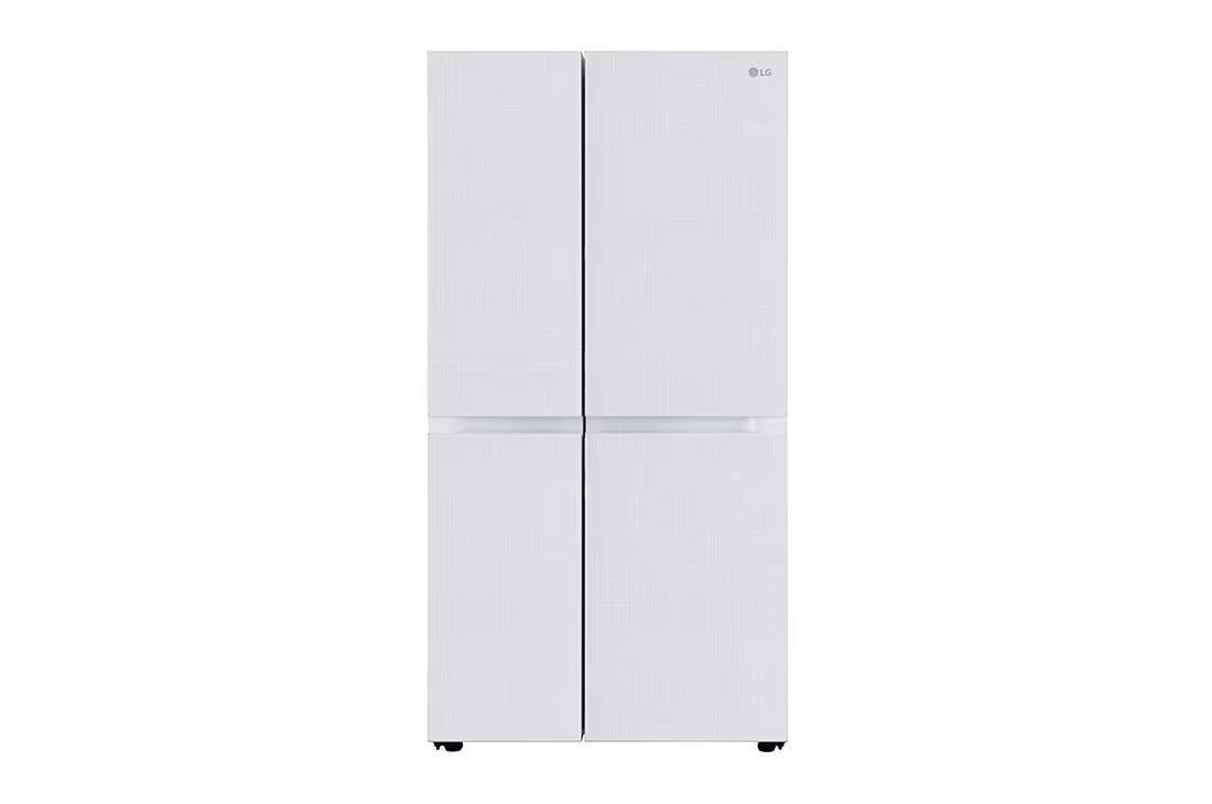 LG GL-B257DLW3 650 Ltr Convertible Side by Side Refrigerator with Premium Glass Door, Smart Inverter Compressor, Linen White Finish