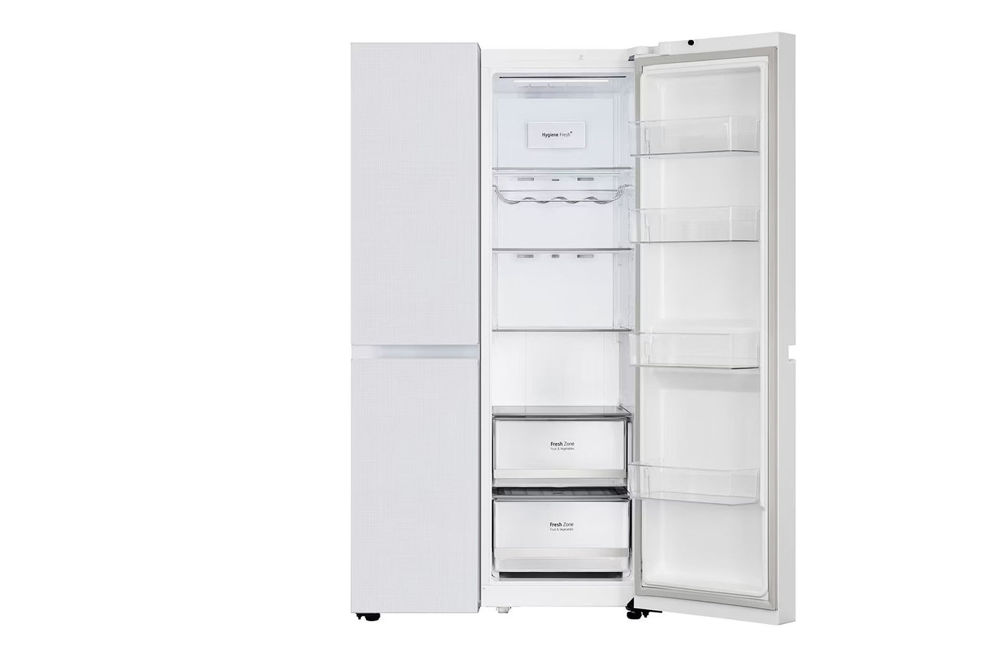 LG GL-B257DLW3 650 Ltr Convertible Side by Side Refrigerator with Premium Glass Door, Smart Inverter Compressor, Linen White Finish