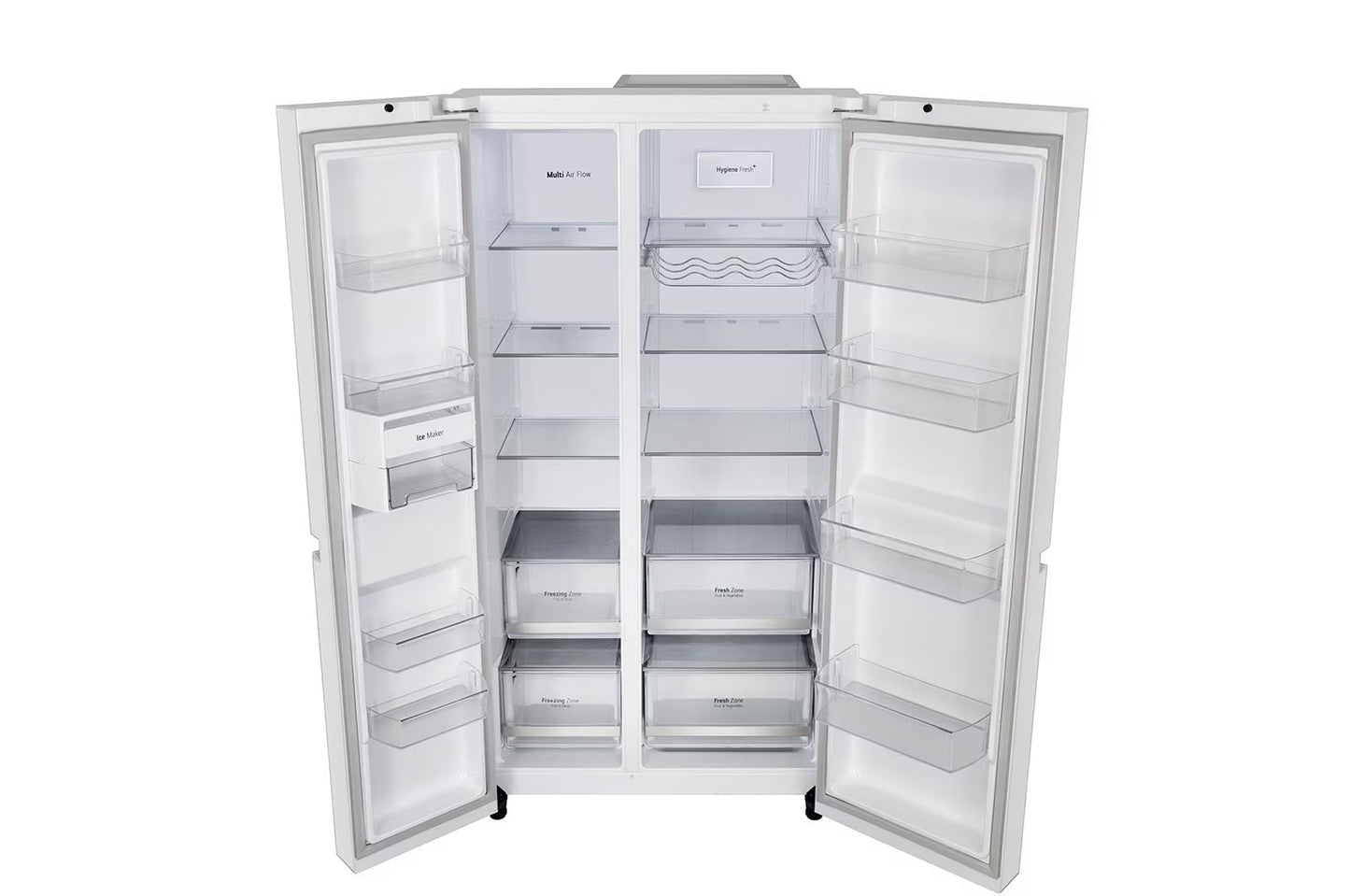 LG GL-B257DLW3 650 Ltr Convertible Side by Side Refrigerator with Premium Glass Door, Smart Inverter Compressor, Linen White Finish