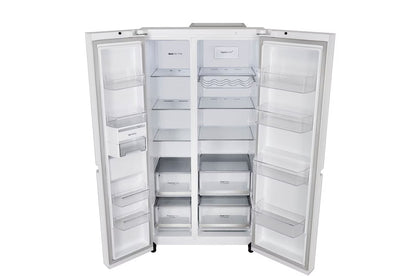 LG GL-B257DLW3 650 Ltr Convertible Side by Side Refrigerator with Premium Glass Door, Smart Inverter Compressor, Linen White Finish