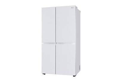 LG GL-B257DLW3 650 Ltr Convertible Side by Side Refrigerator with Premium Glass Door, Smart Inverter Compressor, Linen White Finish