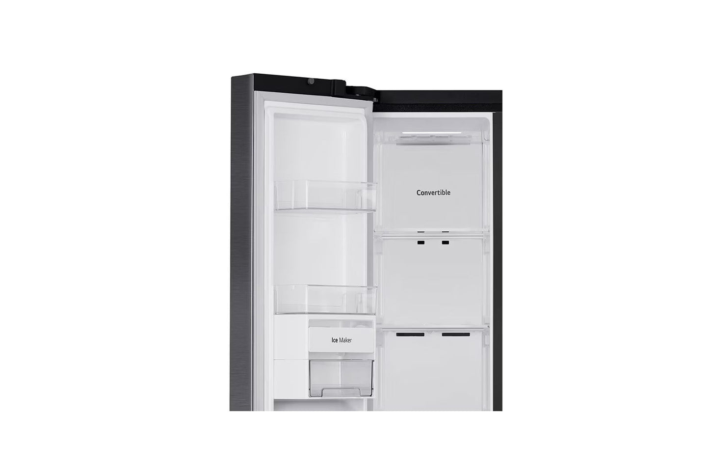 LG GL-B257HMC3 650L, Convertible Side-by-Side Refrigerator with Smart Inverter Compressor, Multi Air Flow