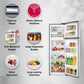LG GL-N312SDSY 272 L Frost-Free Double Door Refrigerator | Smart Inverter Compressor | Express Freeze | 2 Star Energy Rating | Dazzle Steel