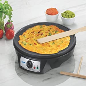 Glen SA-3038N Electric Dosa Maker (1000W, Black) | Adjustable Temperature | Non-Stick Coating | Suraj Electronics Delhi NCR