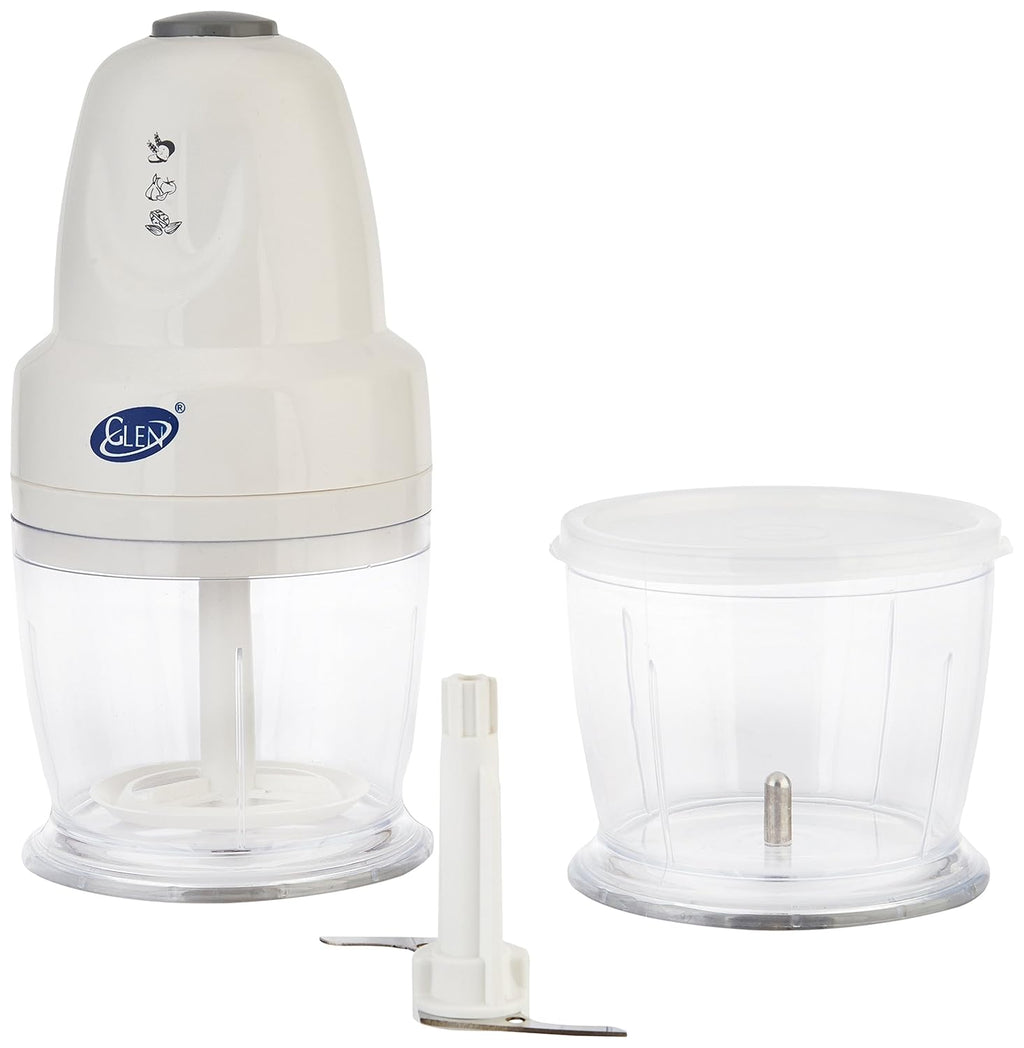 Glen SA4043 Plus Mini Electric Chopper 250W with Extra Bowl | Stainless Steel Blades &amp; Whisker Disk | Suraj Electronics Delhi NCR