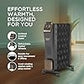 Havells 11 Fin Hestio GHROFCKK290 Wave Fin OFR | 2900 Watt, Thermostatic heat control with 3 power settings & PTC fan control | Superior grade oil for long-lasting heat | (Black)