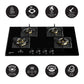 Crompton HOB-OPFB784TI-MBL 78cm 4 Burner Gas Hob – Optime Series with Digital Timer, 3D Flame, Brass Burners, Black