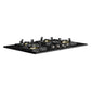 Crompton HOB-OPFB784TI-MBL 78cm 4 Burner Gas Hob – Optime Series with Digital Timer, 3D Flame, Brass Burners, Black