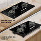 Crompton HOB-SSHB783-MBL Built-In Gas Hob SensoSafe Half Brass 78cm 3 Burners Midnight Black