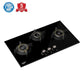 Crompton HOB-SSHB783-MBL Built-In Gas Hob SensoSafe Half Brass 78cm 3 Burners Midnight Black