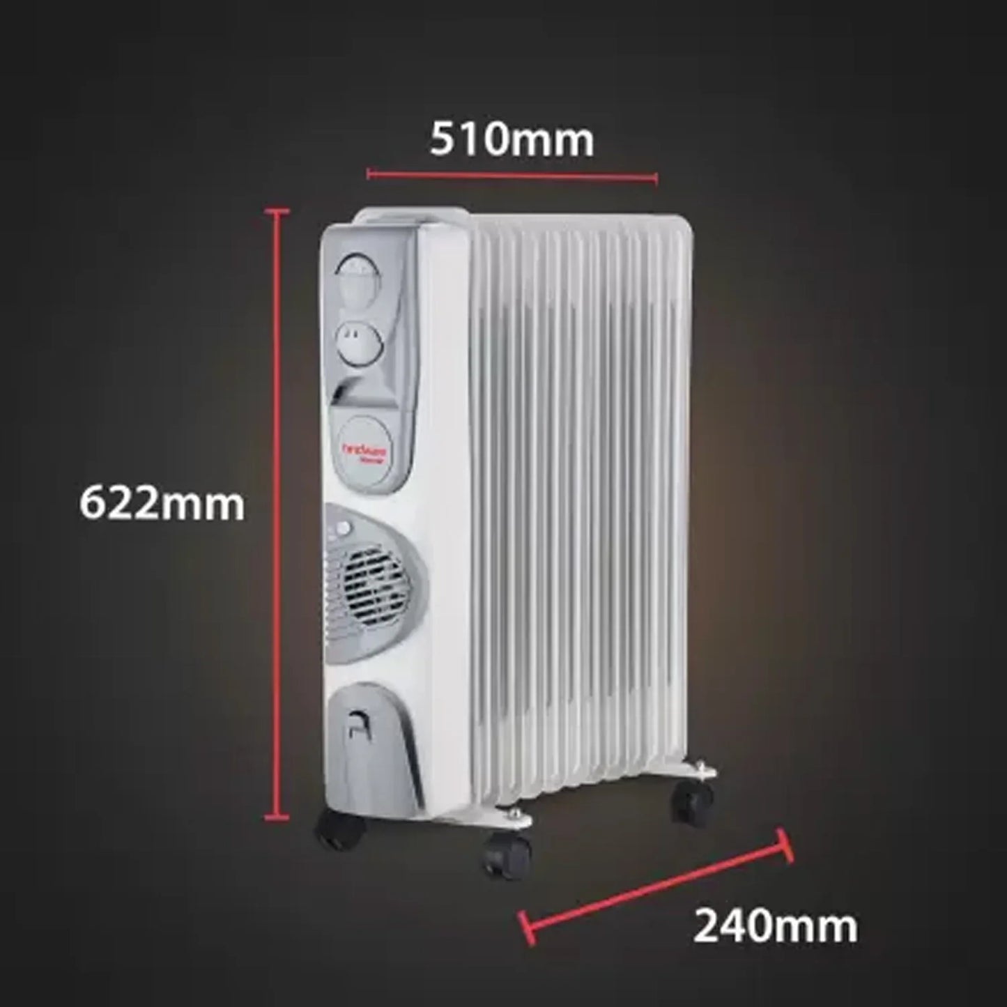 Hindware Salome 09 Fin Oil Filled Room Heater 2400W | OFR Heater with Overheat Protection | Suraj Electronics Delhi NCR