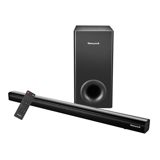 Honeywell Trueno U2000 120W 2.1 Channel Soundbar with Wired Subwoofer, Bluetooth v5.0, HDMI ARC, AUX, USB, Optical