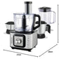 Inalsa INOX 1000 1000W Food Processor with Blender Jar,304 Grade SS Dry Grinding,Chutney Jar,12 Accessories,Centrifugal & Citrus Juicer,(Black/Silver)