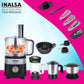 Inalsa Inox 1000 Pro Food Processor for Kitchen | 1000W Copper Motor | Mixer Grinder Juicer | 2.5L Processing Bowl | Chopping, Kneading, Slicing, Whisking, French Fries Cutter, Citrus Juicer