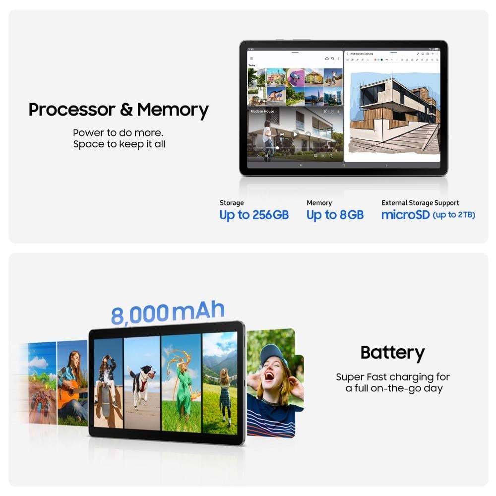 Samsung Galaxy Tab S10 Lite 27.70 cm (10.9 Inch) Wi-Fi Tablet with S-Pen, 6 GB RAM, 128 GB, Silver, SM-X400NZSAINU