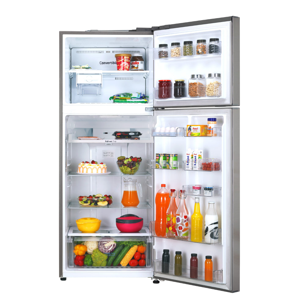 LG GL-T502CPZR 446L Frost Free Double Door Refrigerator | Convertible | Smart Inverter Compressor | Door Cooling+ | Shiny Steel