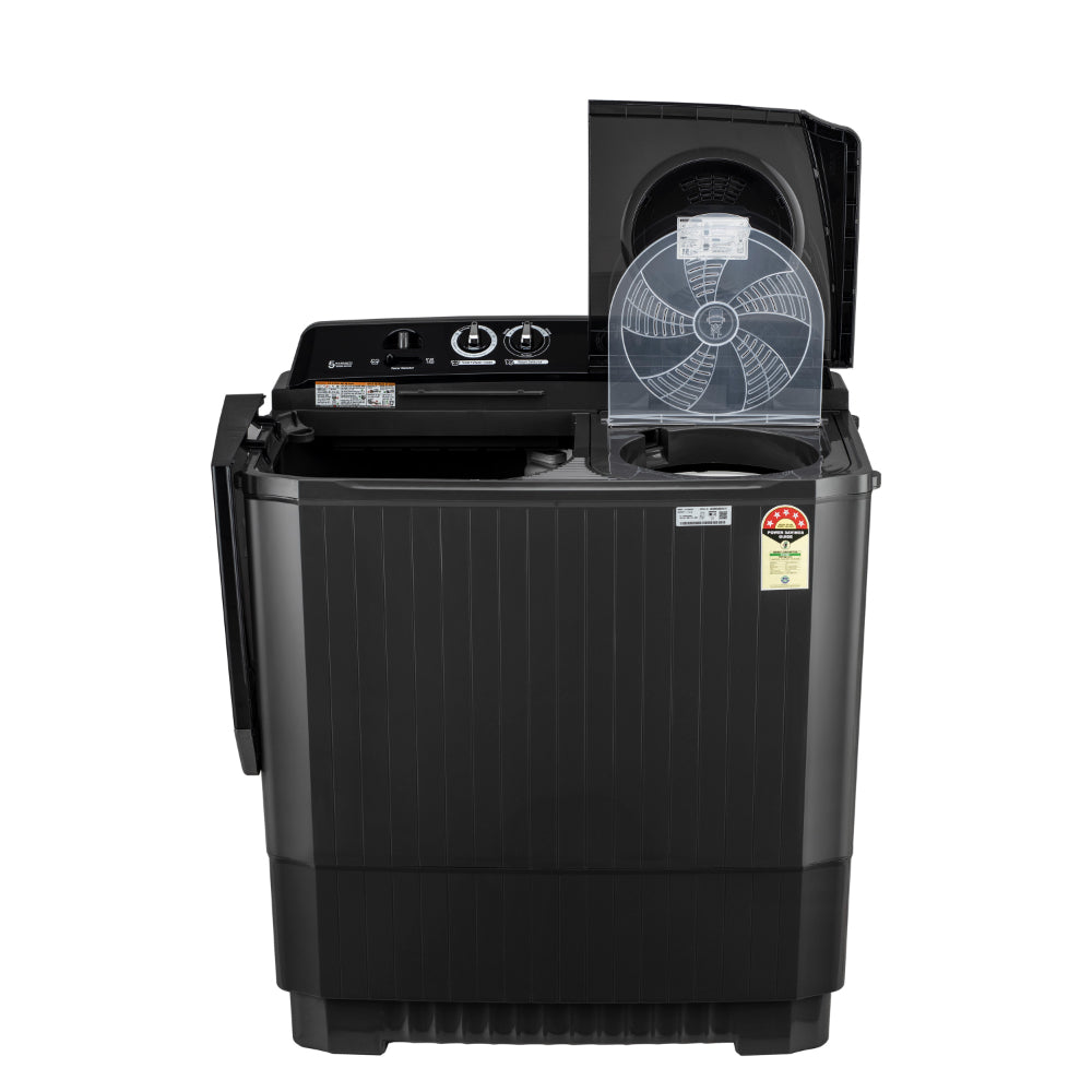 LG P115ASLAZ 11.5 kg Semi Automatic Top Load Washing Machine, Roller Jet Pulsator + Soak, Black