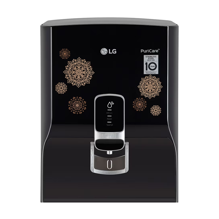 LG WW155NPB 8L RO+UV Water Purifier with Stainless Steel Tank, Digital Sterilizing Care & In-Tank UV LED – Black