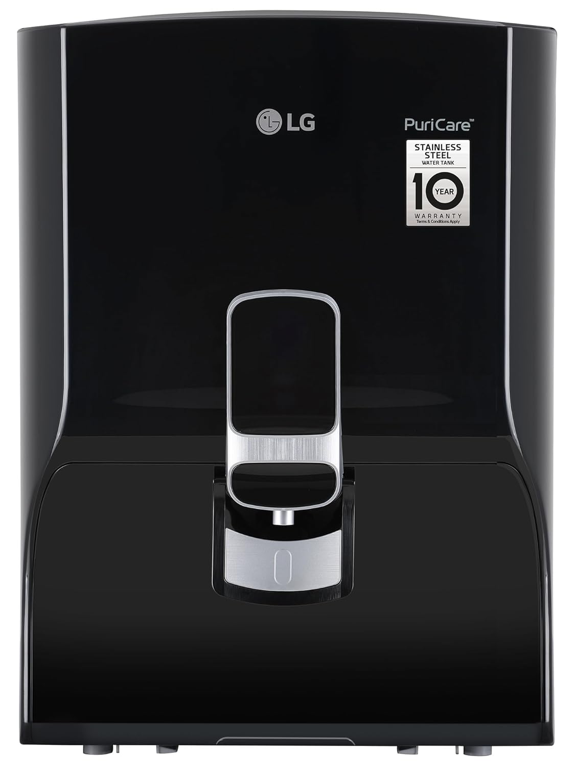 LG WW132NF RO Water Purifier | 8L Storage Airtight Stainless Steel Tank | Multi Stage Filtration | Wall Mount | Suitable for all Water Sources,  Black