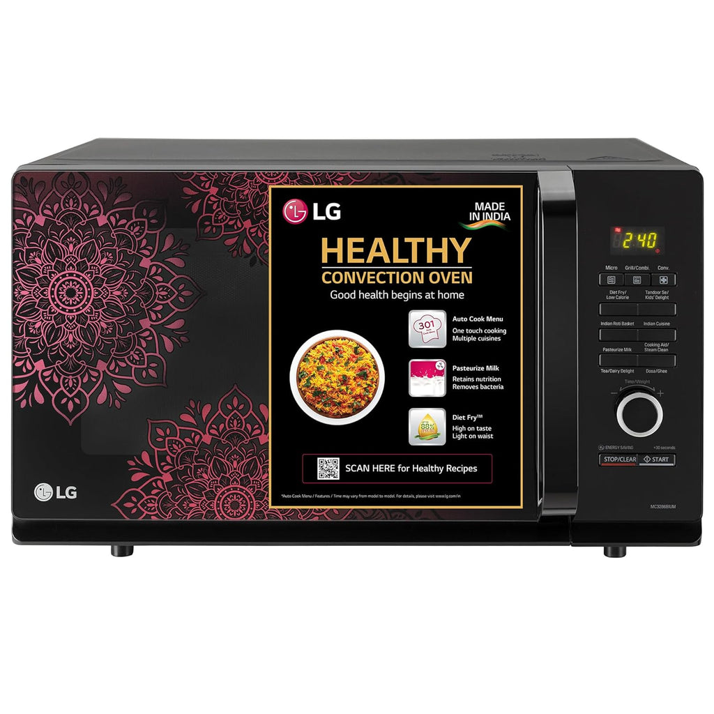 LG MC3286BIUM 32 L Convection Microwave Oven ( Black, Diet Fry, 360° Motorised Rotisserie)