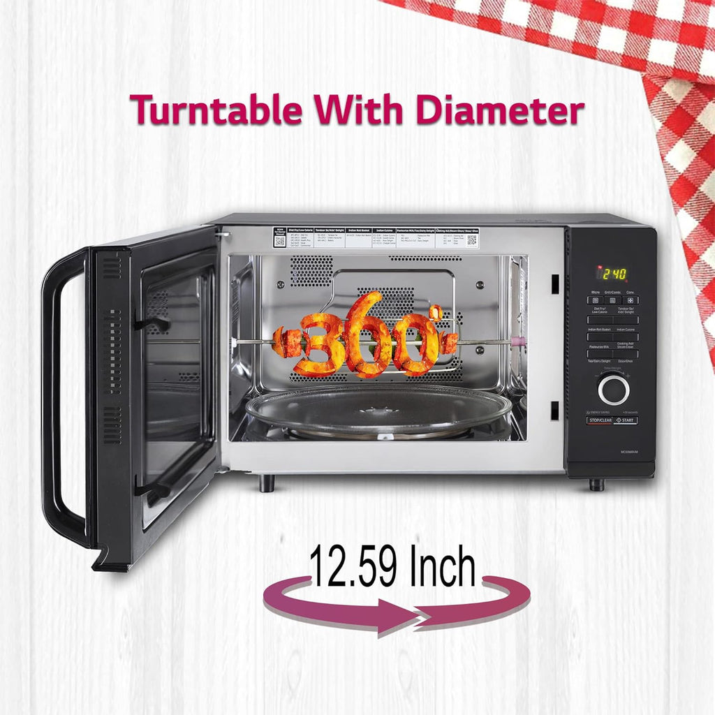 LG MC3286BIUM 32 L Convection Microwave Oven ( Black, Diet Fry, 360° Motorised Rotisserie)