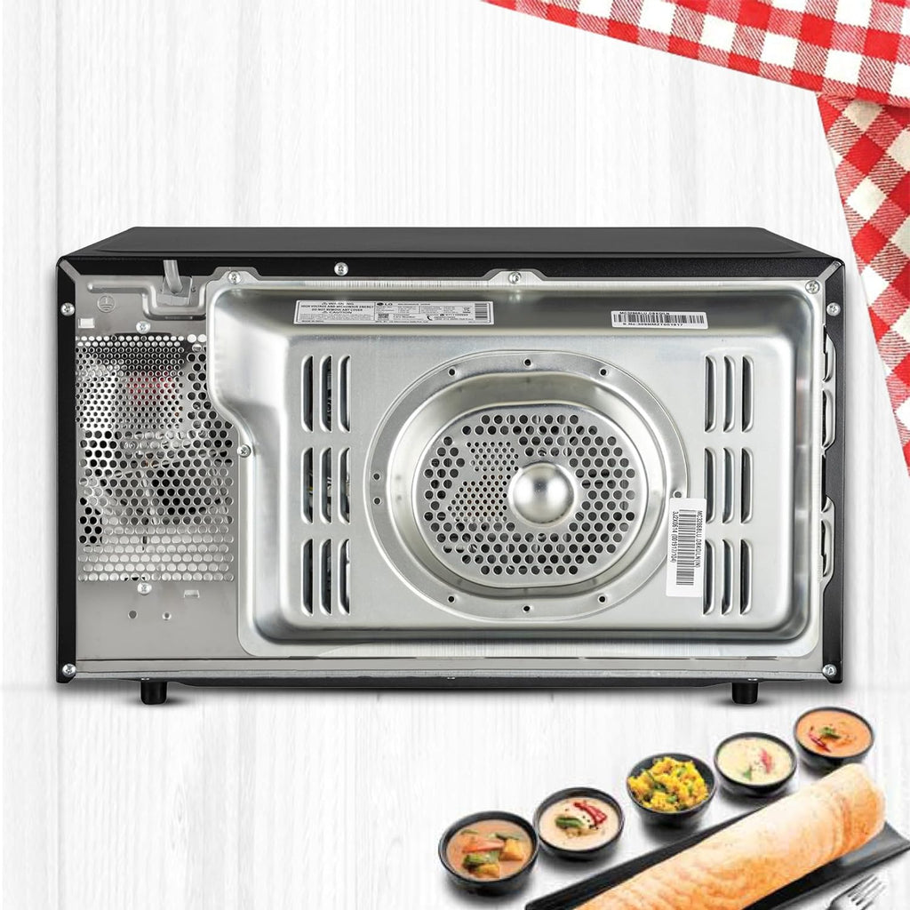 LG MC3286BLU 32 L Convection Microwave Oven | Diet Fry | Motorized Rotisserie | 301 Auto Cook Menus | Indian Roti Basket | Steel Black