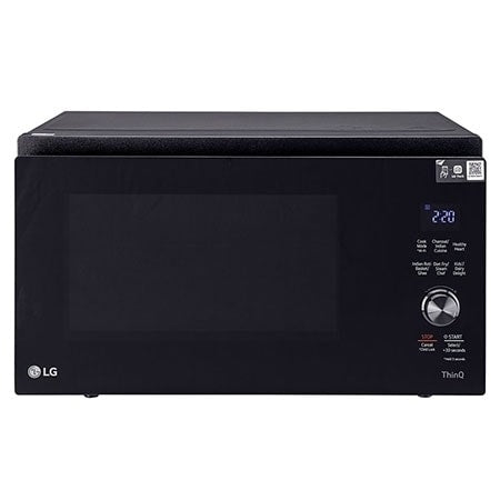 LG 32 L Scan-To-Cook Charcoal Microwave Oven with Healthy Heart™, Charcoal Lighting Heater, Motorised Rotisserie, Steam chef, Black — MJEN326SFW — product view