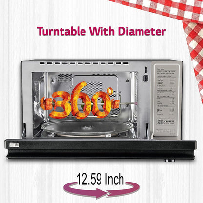 LG MJEN326SFW 32 L Wi-Fi Enabled Charcoal Convection Microwave Oven | Scan to Cook | Healthy Heart Recipes | Diet Fry | Motorised Rotisserie | Black